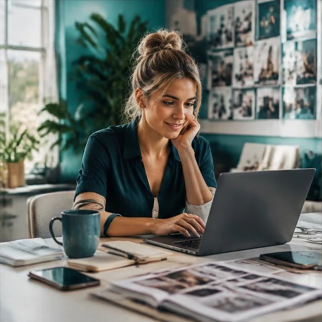 Business owner organizing a coordinated creative campaign